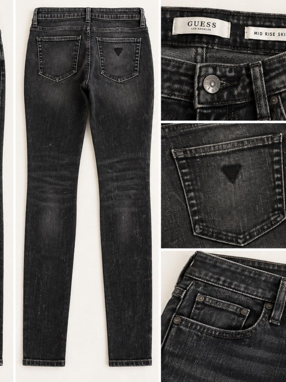 GUESS Black Washed Skinny Jeans